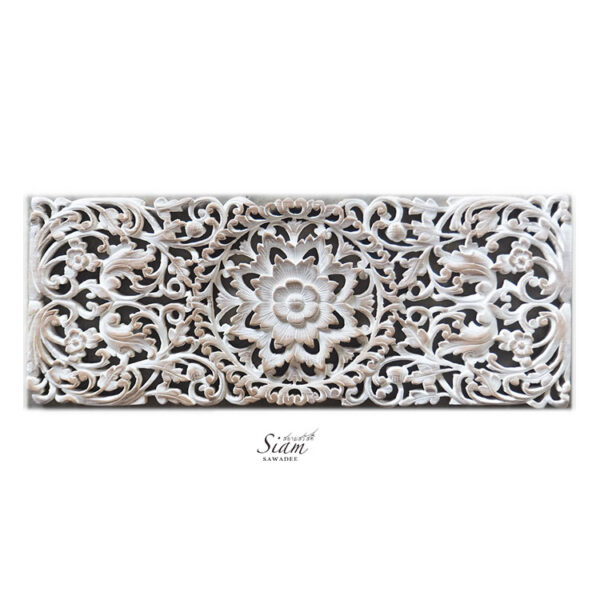 Floral Carved Wooden Wall Art Panel