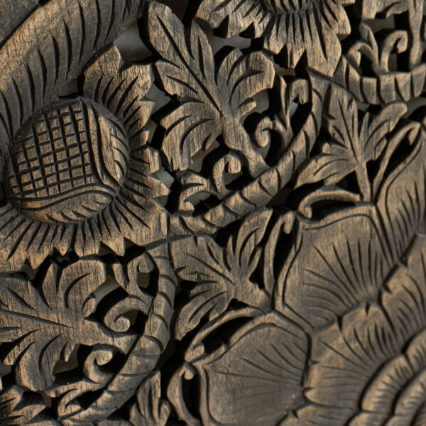 Wood carving on wall from Thailand