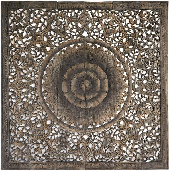 Hand Carved Wooden Wall Hanging,decor,panel Art,18 X 12 Inch,white