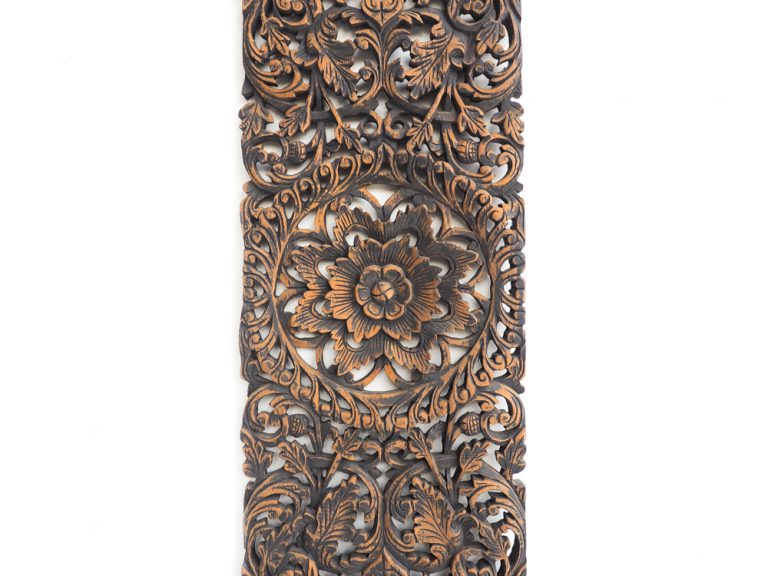 Floral Carved Wooden Wall Art Panel