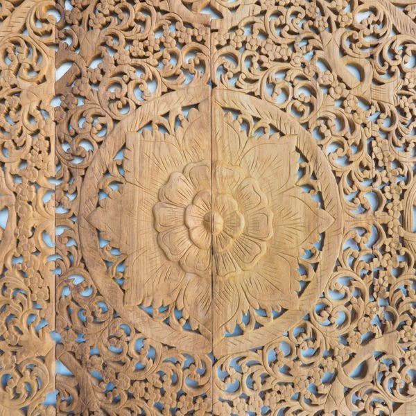 Natural Wood Carving Wall Hanging - Siam Sawadee