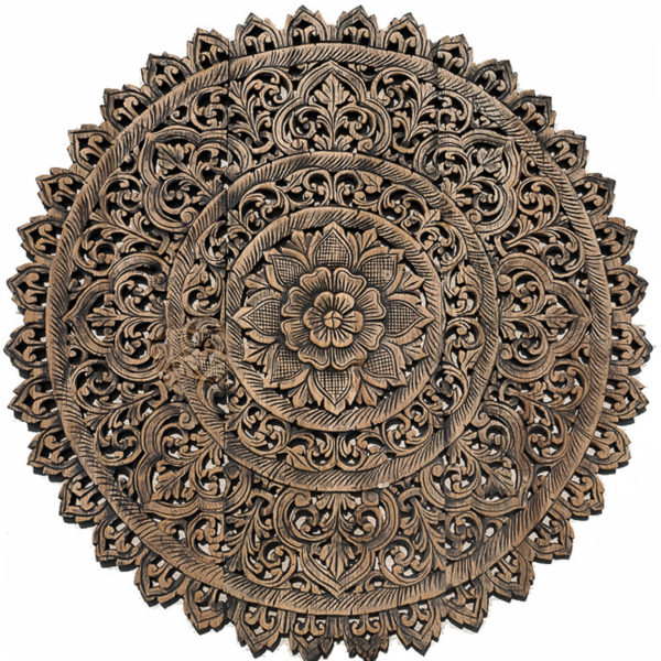 Buddhist Mandala Carved Wall Art Panel - Siam Sawadee