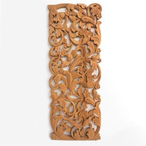 Tropical Floral Curving Wooden Carving Wall Hanging