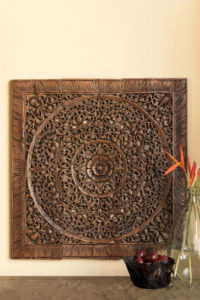 Balinese Antique Wood Carving Wall Art Panel - Siam Sawadee