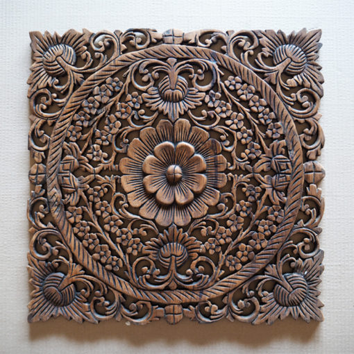 Tropical Wooden Sculpture Wall Panel