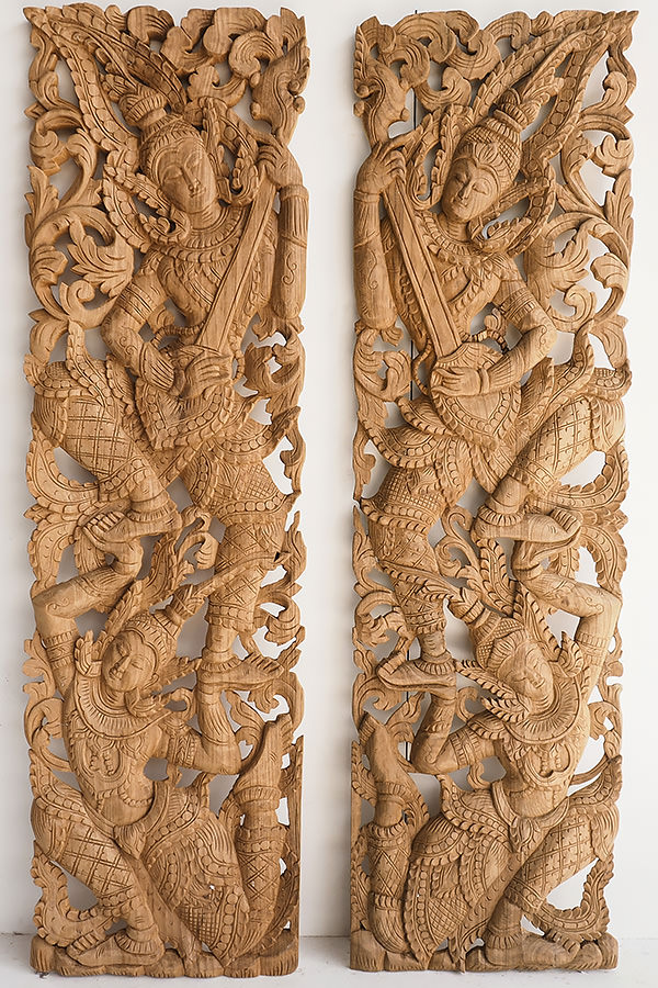 Pair Of Wooden Wall Art Panel
