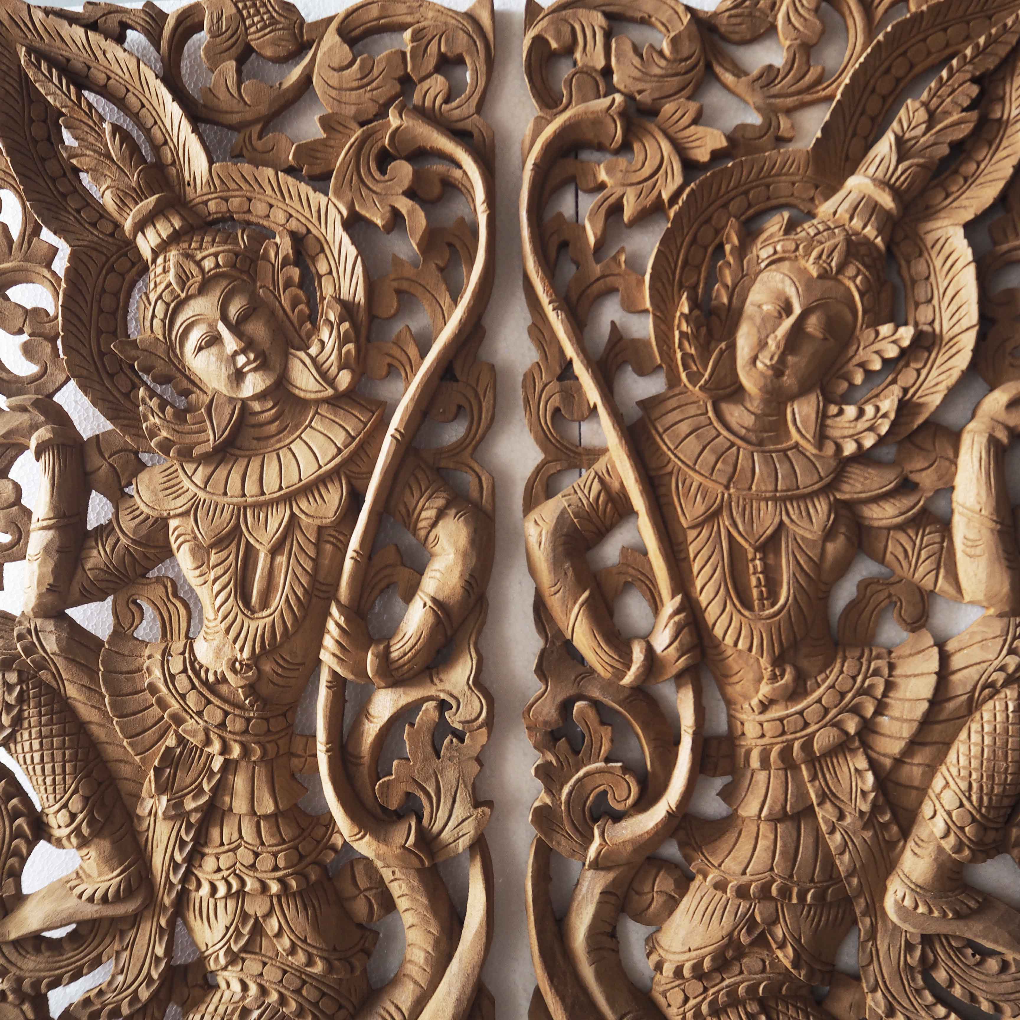 Buy Pair Of Handcrafted Wall Hangings Of Thai Angels Online