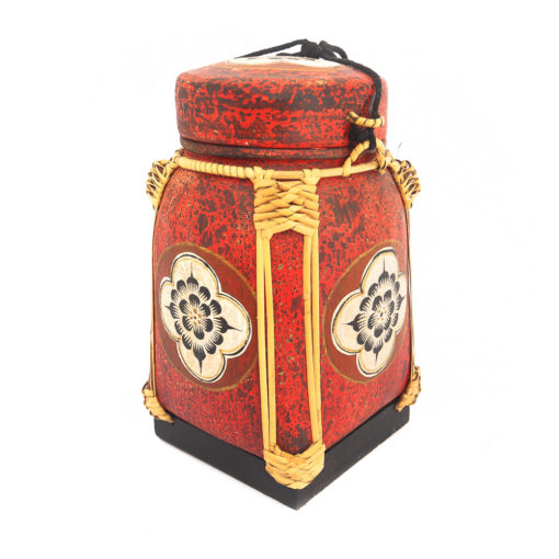 Red Hand Painted Thai Sticky Rice Container