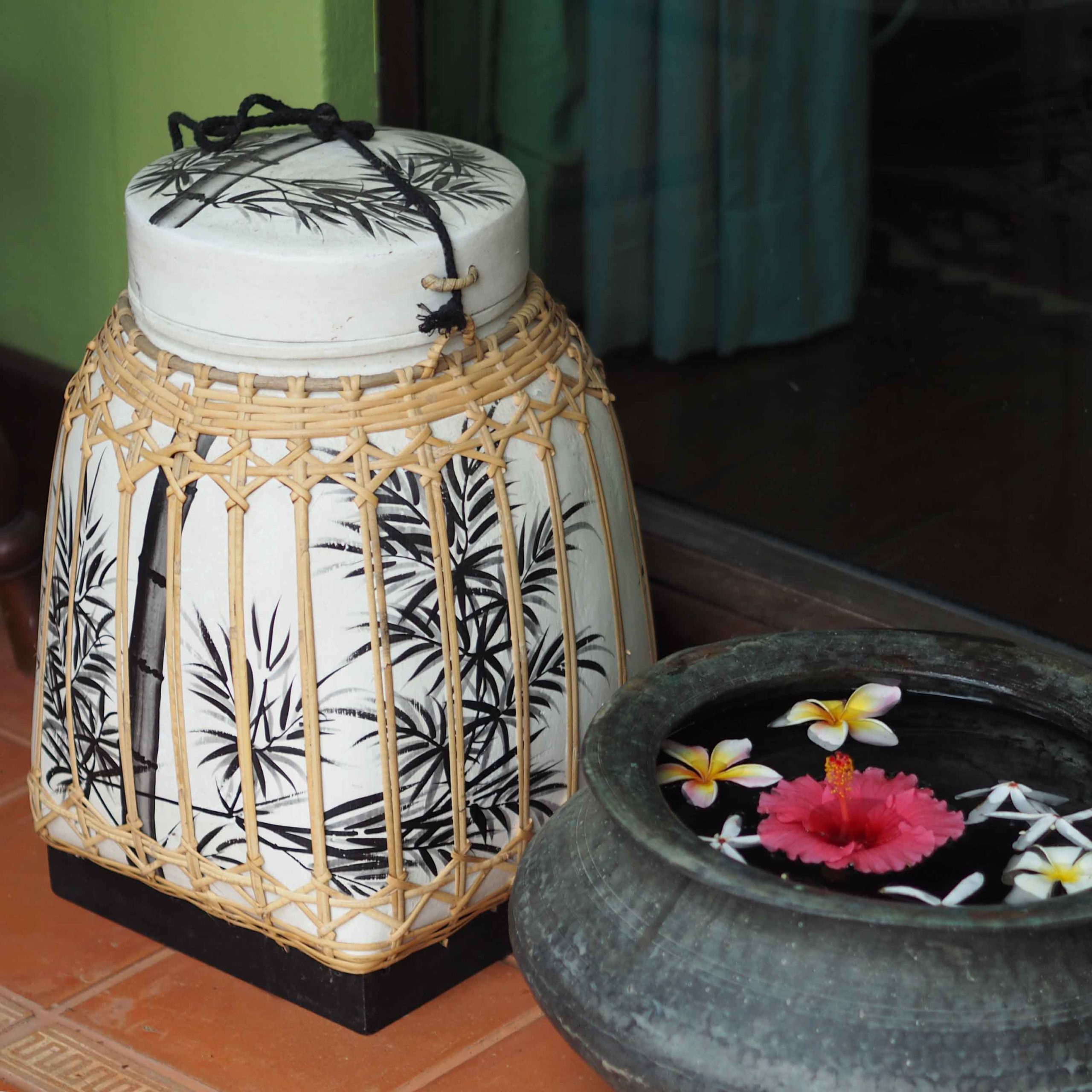 Hand Painted Traditional Rice Storage