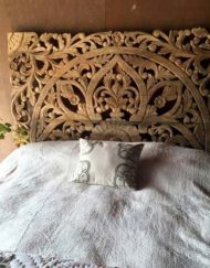 Carved panel bed headboard