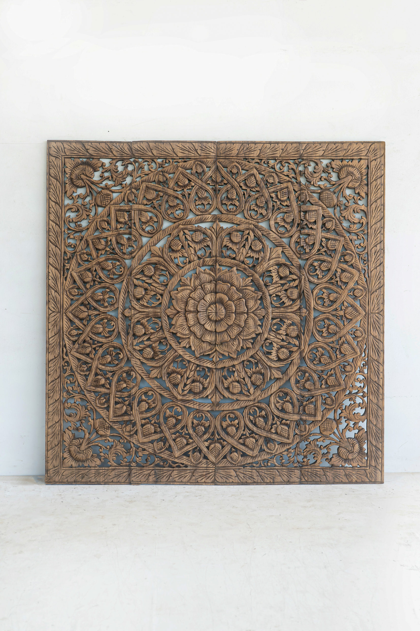 Mandala Wood Carving Wall Art Paneling - Siam Sawadee