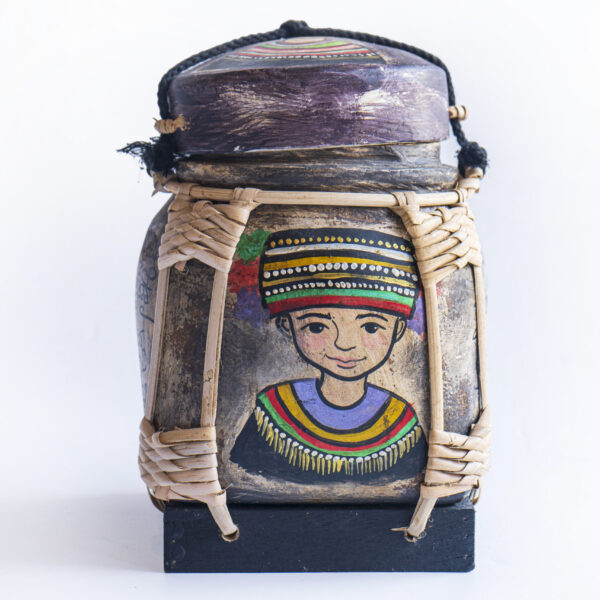 Hill Tribe Boy Hand Painted Basket