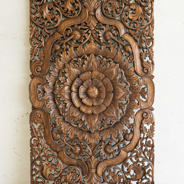 brown wood carving