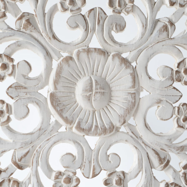 Light white wash wood carve panel