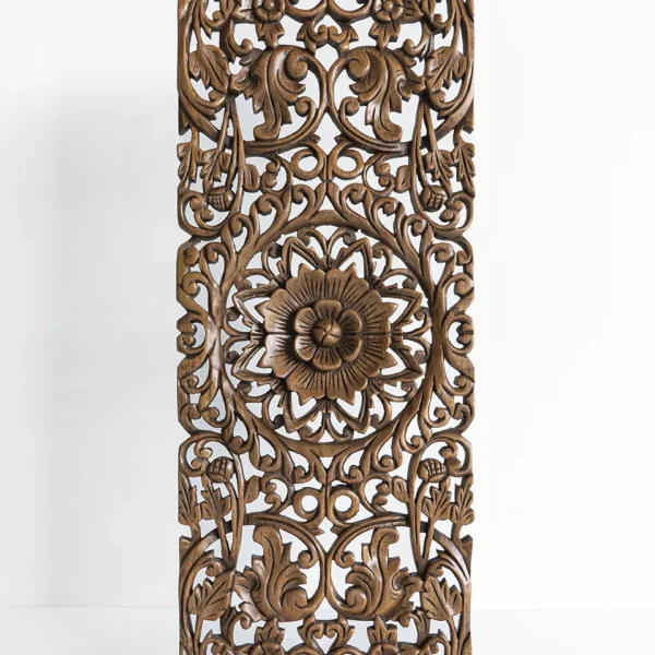 Single wooden carved panel in teak wood