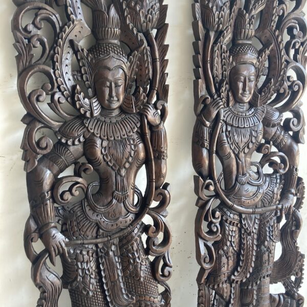 Teppanom wall art hanging carved