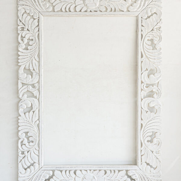 Hand carved teak wooden mirror frame